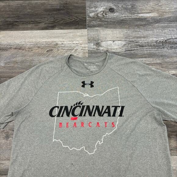 Under Armour Other - Under Armour Cincinnati Bearcats Heather Gray‎ Mens L NCAA The Tech Tee T-Shirt